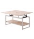 MESA CENTRO ELEVABLE Y EXTENSIBLE STEVE 100 x 45 CM ROBLE NORDISH / BLANCO