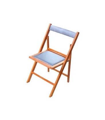 Silla plegable tapizada de madera de haya
