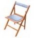 Silla plegable tapizada de madera de haya