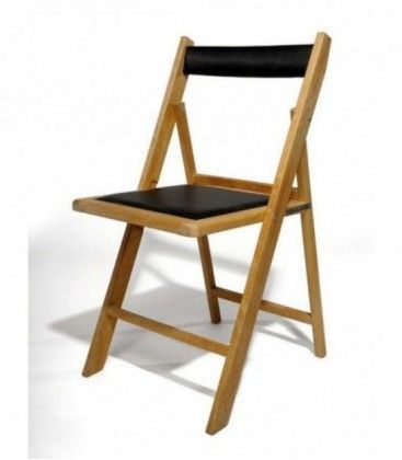 Silla plegable tapizada de madera de haya