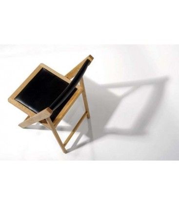 Silla plegable tapizada de madera de haya