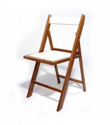 Silla plegable tapizada de madera de haya