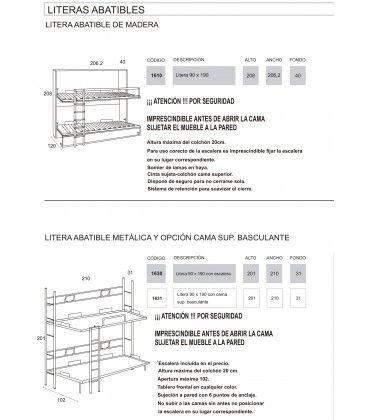 Litera Abatible de Madera