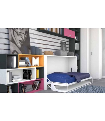 C​ama ​de madera ​ abatible ​en horizontal CON ESCRITORIO