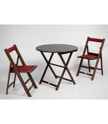 Mesa plegable redonda de madera de haya