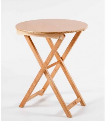 Mesa plegable redonda de madera de haya