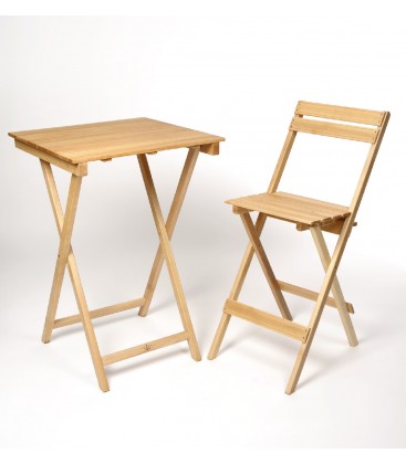 Silla alta plegable de madera de haya mod CADAL