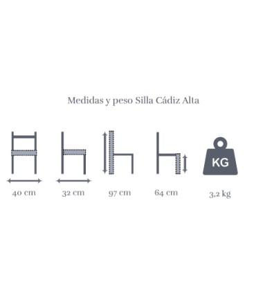 Silla alta plegable de madera de haya mod CADAL