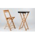 Mesa plegable redonda alta de madera de haya