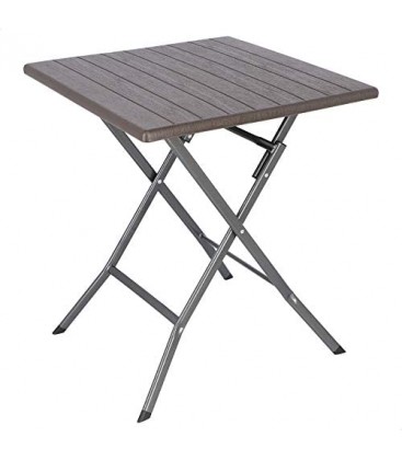 Mesa plegable metalica color madera